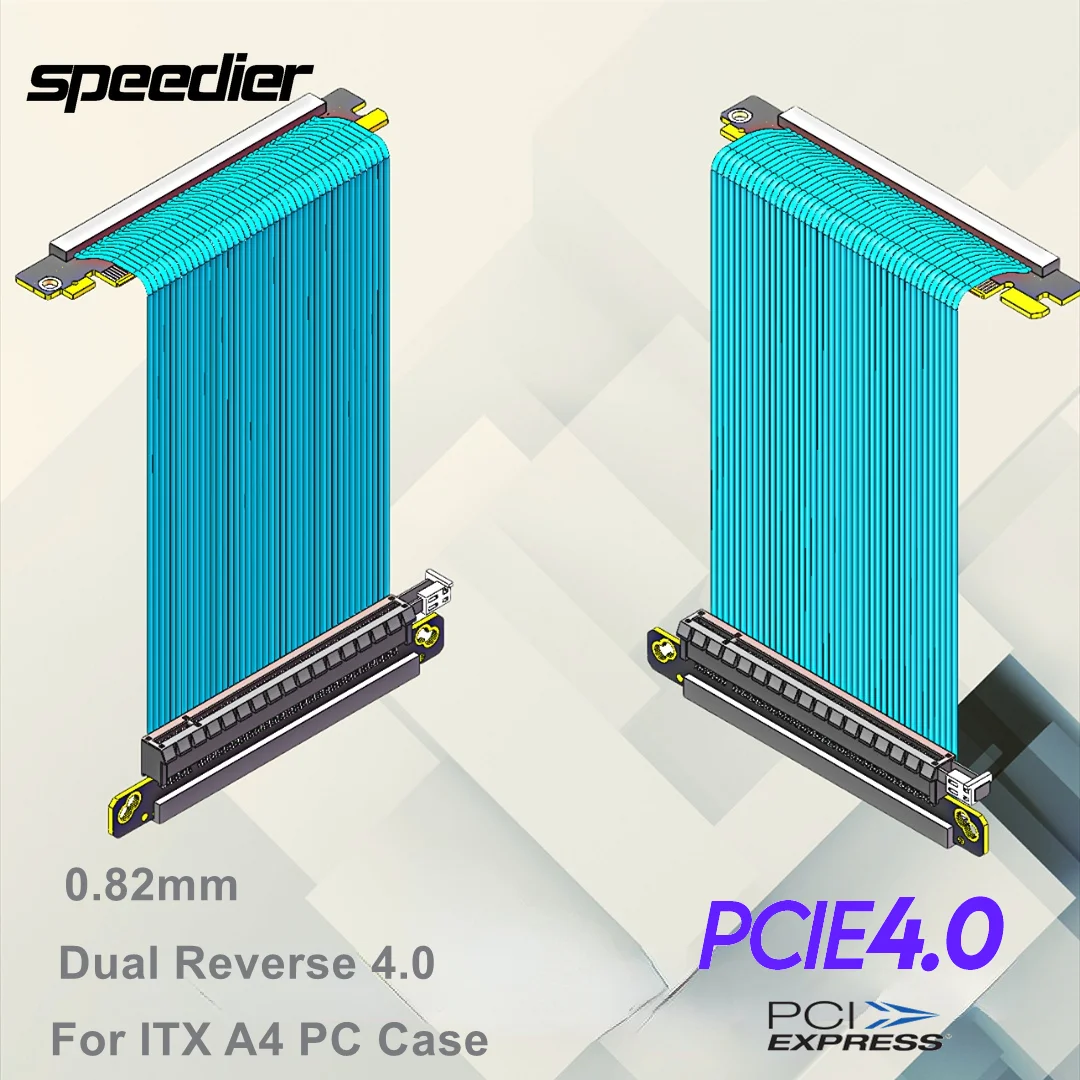 Itx Gpu Riser Pcie 4.0 16X - Kabel Riser Pci-e 4.0 Terbalik Ganda