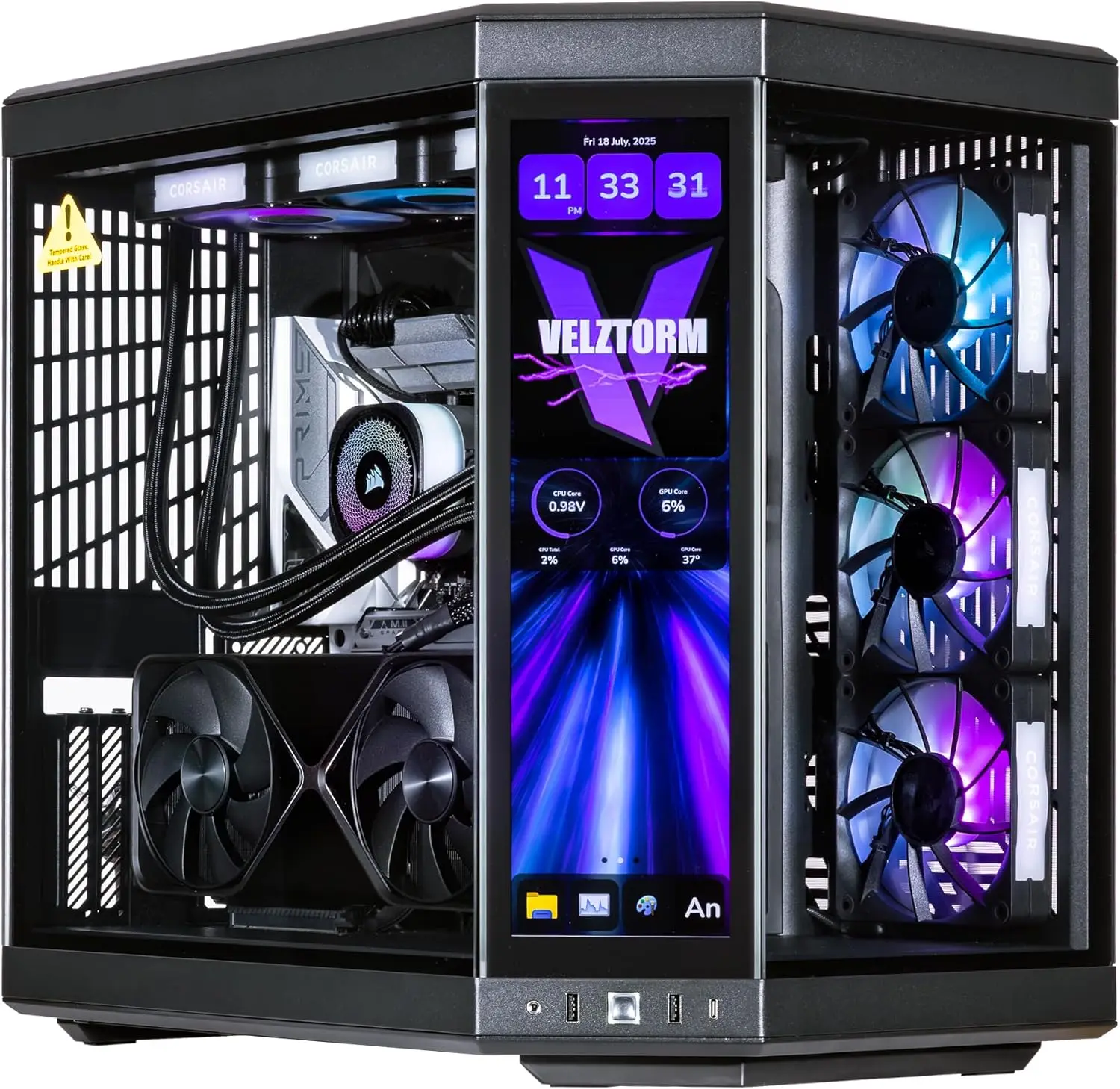 Rtx 5080 16Gb - Velztorm LCD Hitam Praetix, PC Desktop